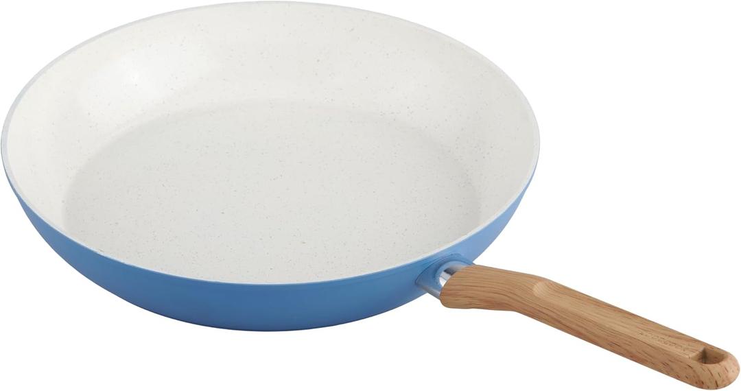 GoodCook Healthy Ceramic Titanium-Infused 12 Fry Pan, Light Blue Induction Cookware, Nonstick Cooking Pan, Frying Pan Skillet for Eggs, Meats, Vegetables, Sauces, Warming Tortillas