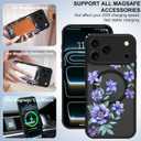 Magnetic Case for iPhone 17 Pro Max, Cute Purple Floral Flower Aesthetic Design [Compatible with Magsafe] Soft TPU and Hard PC Anti-Scratch Shockproof Protective Case for Men Women