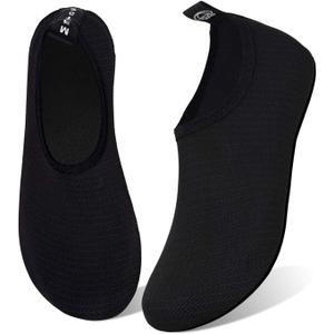 WateLves Water Shoes for Womens Mens Barefoot Quick-Dry Aqua Socks for Beach Swim Surf Yoga Exercise Camping Must Haves (N.Black, 36/37)