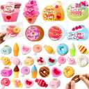 JOYIN 28 Packs Gift Cards with Candy Mochi Squishy Toys, Stress Relief Fidget, Cute Squeeze Toys for Kids Party Favors, Classroom Gift Exchange and School Reward