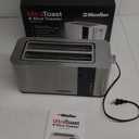 Mueller UltraToast Full Stainless Steel Toaster 4 Slice, Long Extra-Wide Slots for Bagels and Waffles, 6 Browning Levels, LED Display, Cancel/Defrost/Reheat Functions & Removable Tray, Kitchen Gadgets