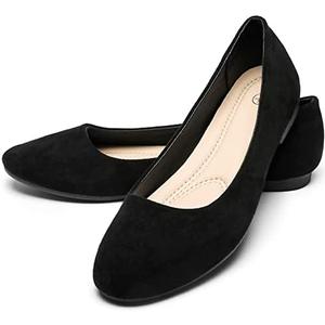 Rominz Women's Flats Shoes Round Toe Flats Black Flats Shoes Women Ballet Flats for Women Dressy Shoes Nude Flats 11