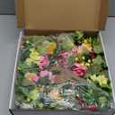 YNYLCHMX 18" Spring Summer Wreaths for Front Door, Artificial Floral Wreath with Peony and Eucalyptus Leaves, Green Foliage Wreath for Wall Window Farmhouse Party Holiday Home Decor