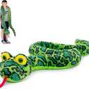 MaoGoLan 98 Inch Giant Snake Stuffed Animal Long Snake Plush, Green Boa Constrictor Plush Toy for Kids, Teens, Cuddly Body Pillow for Adults Mothers Day Halloween Prank Props