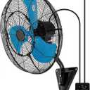 20" Wall Mount Fan 7000 CFM Wall Oscillation Fan 3-Speed Industrial Fans with Mist High Velocity Wall mounted Fans for Residential, industrial, Warehouse, Greenhouse, Workshop (BG Blue Misting)