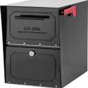 Architectural Mailboxes 6200B-10 Oasis Classic Locking Post Mount Parcel Mailbox with High Security Reinforced Lock,Black,18.00 x 15.00 x 11.50 inches