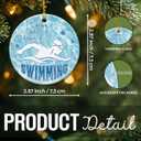 2 x Swimmer Christmas Ornament 2025 - Swimming Ornaments for Christmas Tree, Swimmer Gifts for Men, Women, Sports Gift Ideas, Swim Gifts for Athletes, Coaches, Team - Ceramic Hanging Decorations