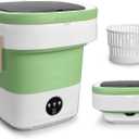 Portable Mini Washing Machine, Foldable Washer and Dryer with 3 Modes Deep Cleaning, Upgraded Small Collapsible Laundry for Hotel, Apartment, Home and Travel - Green (16L)