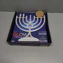 LED Electric Blue Hanukkah Menorah with Special Effects  Battery/USB Powered, Star of David, 4 Lighting/Blinking Modes, Large LED Bulbs, Chanukah Traditional Electric Menorahs  White