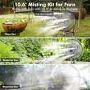 DR.PREPARE Outdoor Misting Fan Kit, 16.4ft Mist Hose Mister Fan, Water Misters for Cooling for Patio backyard, Portable Misting System, Independent Valve for Control