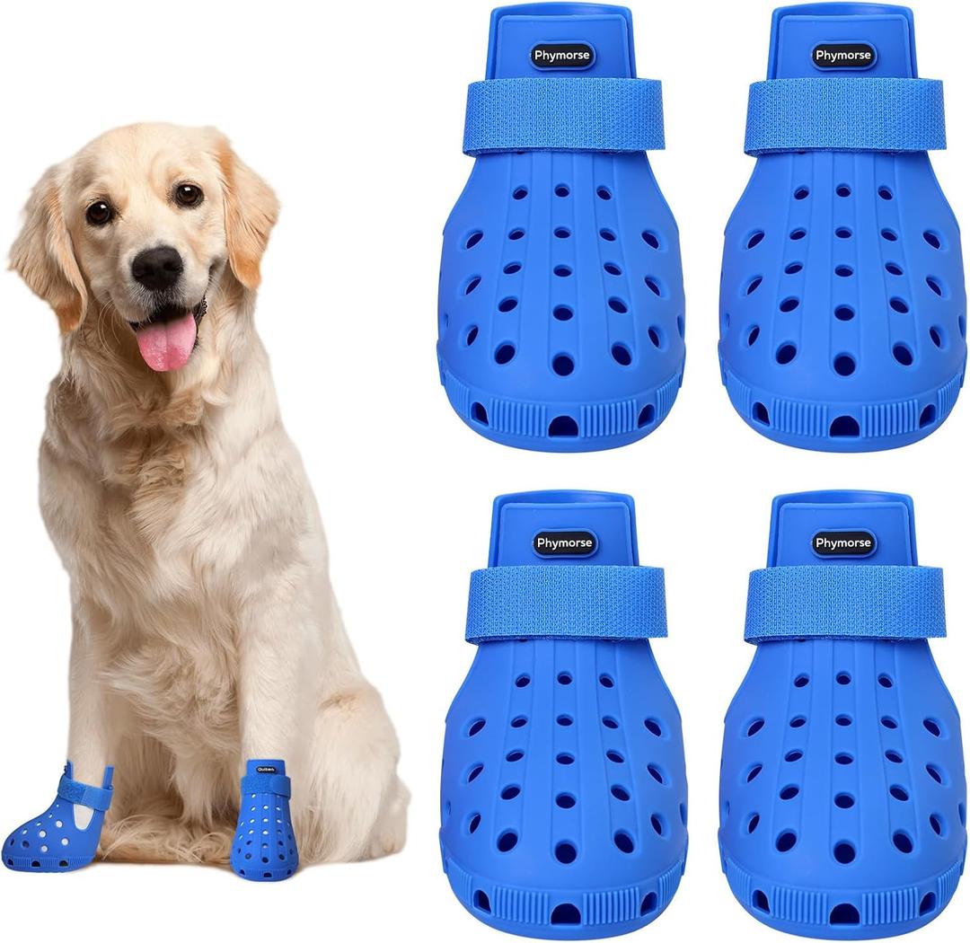 Dog Shoes for Hot Pavement Non-Slip Waterproof Dog Shoes for Medium Dogs Large Size Dogs Easy ON & Off Adjustable Easy-Clean for Beach Outdoor Blue, Size M: (3’’x2.25’’)(L*W)