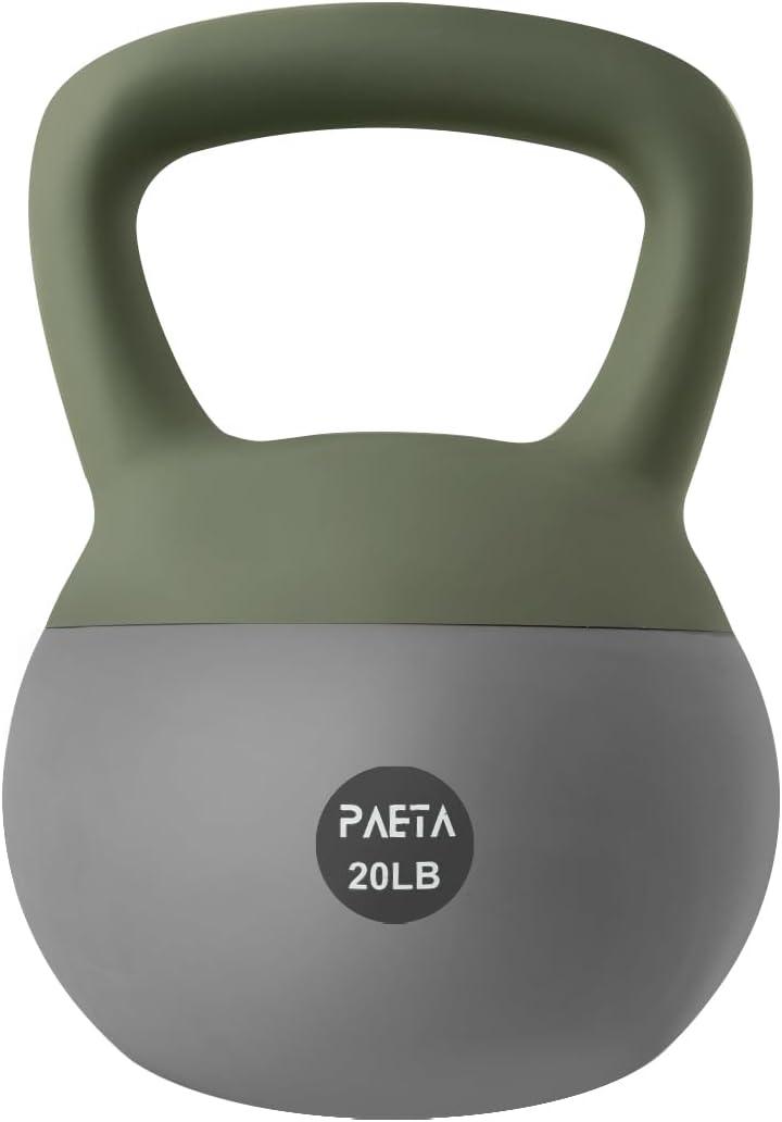 PAETA Soft Kettlebell for Home Gym – Anti-Slip Grip & Wide Handle Design, Soft-Sided Cushioned Base Kettlebell, Soft Kettlebell set for Strength Training - Ideal for Men, Women, 20lbs