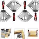 WETOLS Corner Clamp 4pcs 90 Degree Right Angle Clamp with Adjustable Aluminum Alloy Swing Jaw, Single Handle Clamps for Woodworking, Photo Framing, Gifts for Men Dad