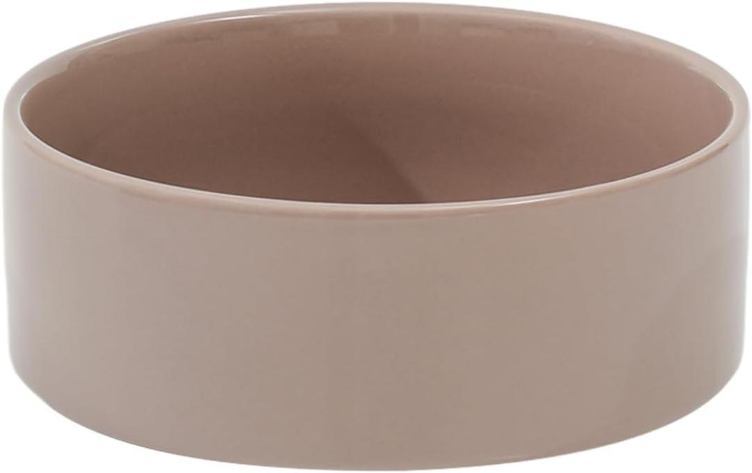 Ceramic 8.2inch Dog Bowl for Large-Breed Dogs, Anti-Slip and Weighted Pet Food and Water Bowl (Single Bowl - Brown Coffee)