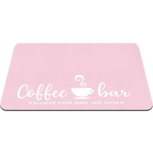 Queekay Pink Coffee Bar Mat Kitchen Accessories for Countertop Absorbent Dish Drying Rubber Backed Coffee Maker Pot Mat, 24 x 16 Inches