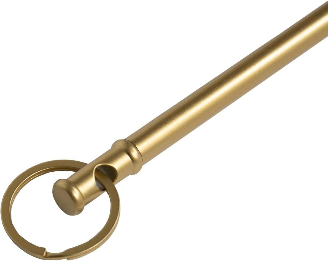 TWOPAGES Drapery Pull Wand 45 inch 1 Pack Gold Metal Curtain Pull Rod for Opening and Closing Curtains Pull Wand for for High Hanging Drapes