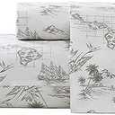 Tommy Bahama- Queen Sheet Set, Cotton Percale Bedding Set, Crisp & Cool, Stylish Home Decor (Koya Bay Grey, Queen)