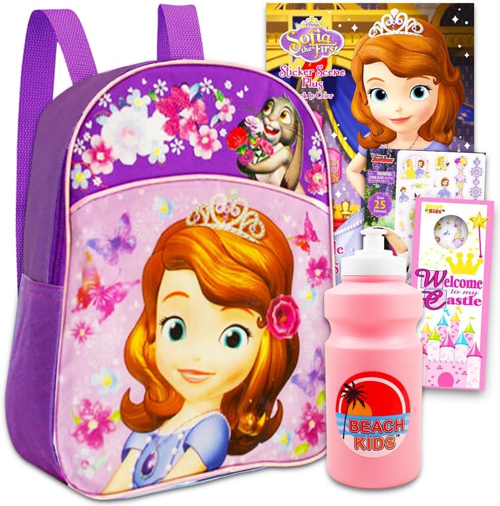Disney Sofia the First Preschool Backpack Toddler (11") Travel Set with Coloring Book and Stickers
