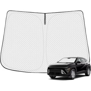Windshield Sun Shade for 2024-2025 2026 Hyundai Kona Accessories Thicken 6-Layer Front Window Sunshade Cover Sun Visor Protector Foldable Block UV Rays Keep Vehicle Cool