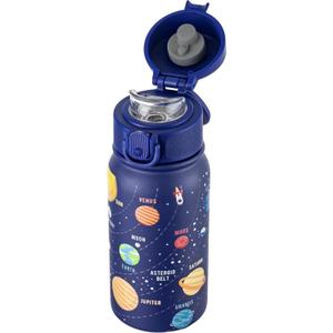 GOPPUS 12 oz Kids Water Bottle - Stainless Steel Insulated Water Bottle, BPA Free, Odorless, Durable and Reusable for School, Sports and Outdoor Activities (Blue Outer Space)