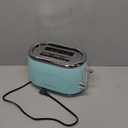Mueller Retro Toaster 2 Slice with 7 Browning Levels and 3 Functions: Reheat, Defrost & Cancel, Stainless Steel Features, Removable Crumb Tray, Under Base Cord Storage, Turquoise