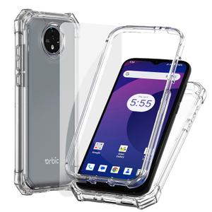 Ailiber for Orbic Joy 2 Phone Case Clear, Orbic Joy 2 Case with Screen Protector, Dual Layer Protection, Shockproof Corners TPU Bumper, Slim Silicone Cell Phone Cover Case-Clear