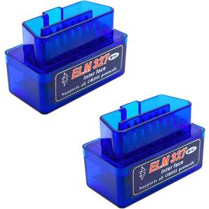 2 PCS ELM327 OBDII Car Auto Diagnostic Scanner, Professional Wireless Bluetooth Scan Tool Failure Detector, OBD2 Engine Fault Code Reader for Android Windows, Car Accessories