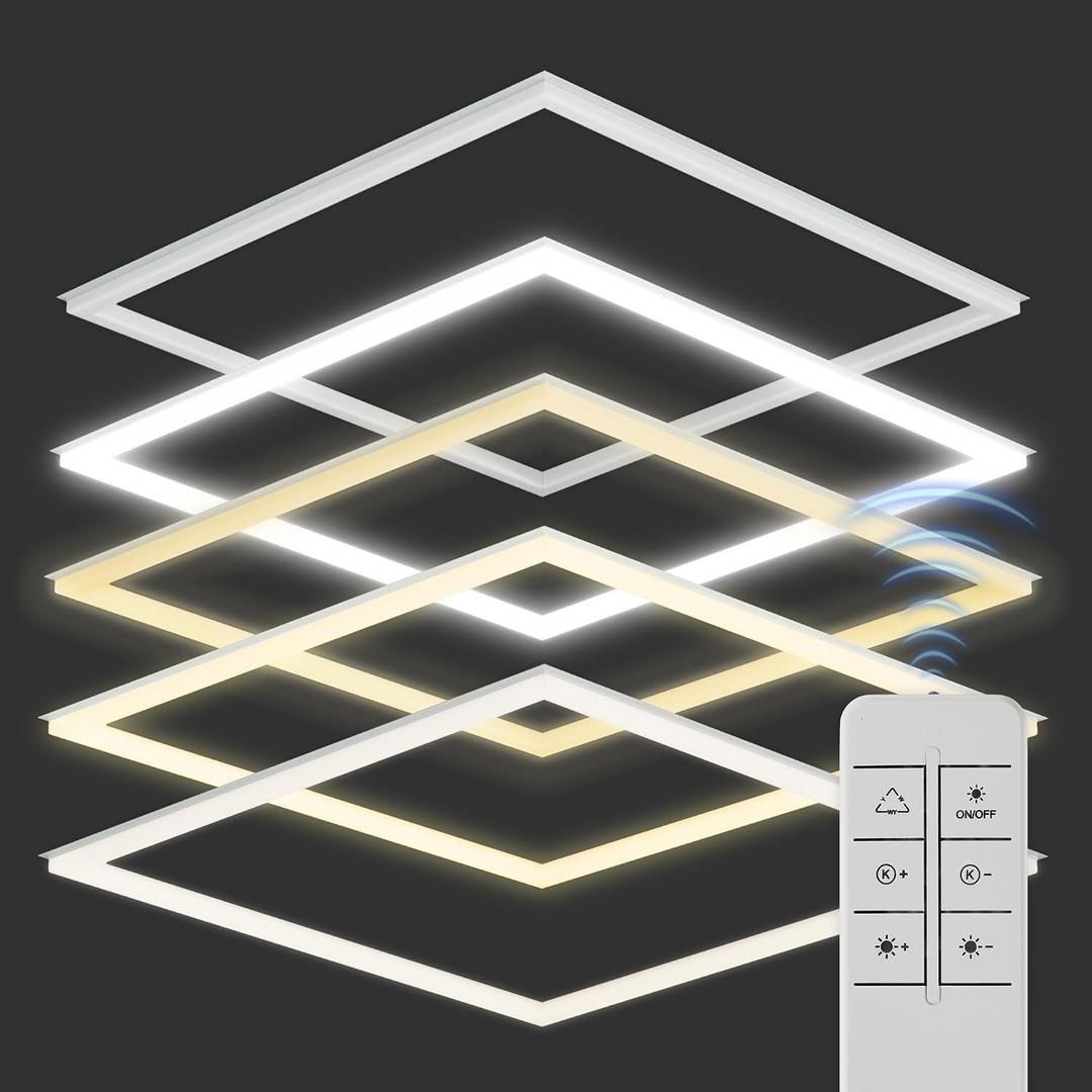 Flat Panel Light 2x2 Ft 6 Pack Led Frame Panel, Border Glow Light 3CCT Adjustable Suitable for Offices, Shops, Bathrooms etc with Integrated Ceilings (6 PCS)
