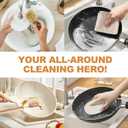 8 Pieces Dish Brush Set, Kitchen Cleaning Set,with Pot Brushes and Cleaning Cloths, Wooden Handle Scrubbers for Kitchen Cleaning Dishes, Pans, Bottles, Pots, Vegetables