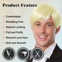 Blonde Wig Men Short Straight 6 Inch Heat Resistant Synthetic Blonde Wig for men Daily Costumes or Halloween Wear