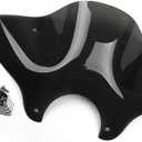 PSLER 7/8" Cruiser Windshield Windscreen with Mounting Kit for Universal Motorcycle (Black)