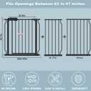 Extra Wide Baby Gate Black 63-71 Inch Wide Pressure Mounted Auto Close Child Safety Gate Long Dog Gate for House Doorways, 62.20"-71.65"/158-182cm