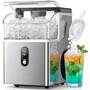 Crzoe Nugget Ice Maker Countertop, 35lbs/Day, Portable Pebble Ice Machine
