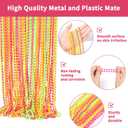 48 Pack Mardi Gras Beads Necklaces, 30 Inch Macaron Plastic Beads for Party Favors, Festival Decorations, Parade Throws, Christmas, Birthday Celebrations (Oval)