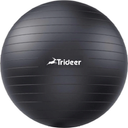 Trideer Extra Thick Yoga Ball Exercise Ball, 5 Sizes Gym Ball, Heavy Duty Ball Chair for Balance, Stability, Pregnancy, Quick Pump Included (Black), Size: L(23-26ines/58-65cm)