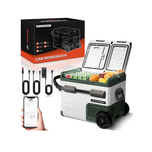 A-Premium 12 Volt Refrigerator 48QT/45.6L Portable Car Fridge Cooler, -4°F~68°F Separated Zone Portable Freezer APP Control with 12/24V DC & 110/240V AC Adapter,for Car Camping Truck RV Travel Use