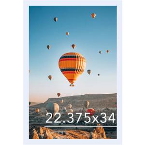 JCJMY 22.375x34 Picture Frame White for Poster Photo Picture, Horizontal and Vertical Formats for Wall Hanging, 22.375 x 34 Wall Gallery Poster Photo Frame for 22.375 by 34 Photos Posters,White