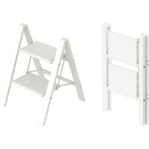 Taranta 2 Step Ladder,Aluminum Lightweight Folding 2 Step Stool with Anti-Slip Wide Pedal, 330lbs Capacity Step Ladder for Household,Kitchen,Office - White