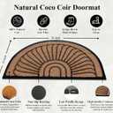 A1HC Natural Coir and Rubber Door Mat, 24”x36”, Thick Durable Doormats for Entrance, Heavy Duty, Low Pile Door Mat, Easy to Clean, Long Lasting Front Entry Doormat