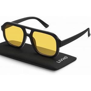 livho Trendy Polarized Square Aviator Sunglasses Women Men Square Eyewear Frame, Retro Sun Glasses for Women Men 2025 Shades