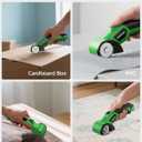 Cardboard Cutter, Rechargeable Cordless Electric Scissors, 4V Upgrade Motor Electric Box Cutter with 2 Blades, Safety Lock & LED Light, Powerful Cutting for Cardboard Box, Plastic, Leather