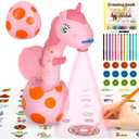 Drawing Projector for Kids: Unicorn Toys for Girls Aged 3+,Art and Craft Kit, Art Sketch Projector Drawing and Tracing Include 96 Stencils and 12 Markers, Projector for Learn to Draw Toy for Girls 3+