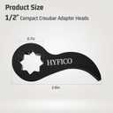 4 x Pry Bar Wrench Adaptor Head for 1/2" Drives Crowbar Adapter Head Tool, Half Shaft Removal Car Repairing Tools (Black)