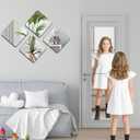 Unbreakable Mirror Tiles Self Adhesive,4 PCS 16”x 16” Toddler Mirror for Classroom Decor,Peel and Stick On Small Mirrors for Wall Decor,Shatterproof Plastic Mirrors Stickers for Kids Decorative