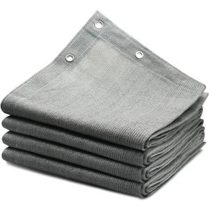 90% Outdoor Sun Shade Cloth, 8' x 8', Pergola, Deck, and Backyard Patio Sunshade with UV Protection, Heat Resistant HDPE Material, Reinforced Grommets (8x8 FT, Grey)