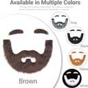 Miss U Hair Fake Mustache and Eyebrows Self Adhesive Fake Beard Costume Facial Hair for Cosplay Halloween Party (Brown)