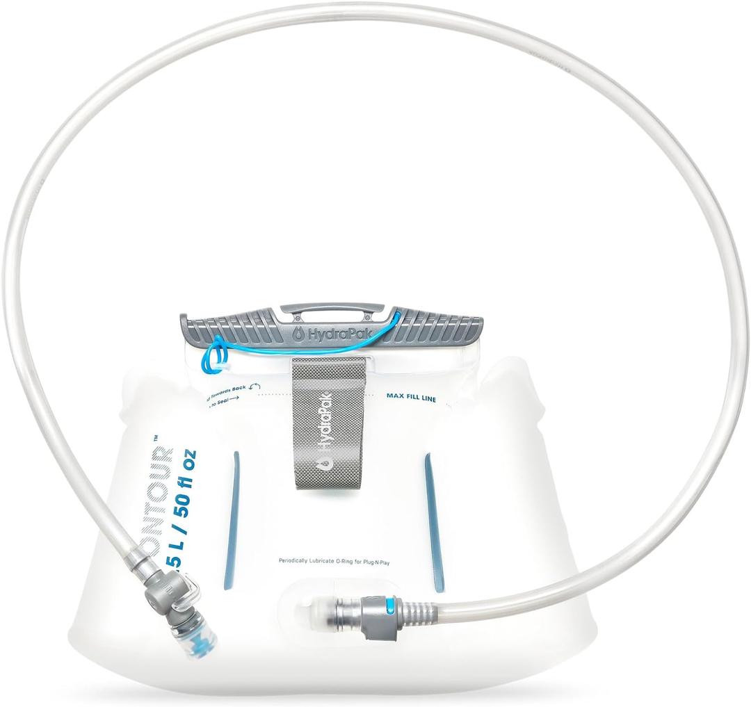 HydraPak Water Reservoir (1.5L, 2L, 3L) - Hydration Bladder Fits Most Backpacks  High-Flow Bite Valve, Leak Proof, Fully Reversible, and Dishwasher Safe