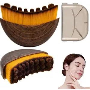 Lymphatic Contour Face Brush - Anti-Puffiness & Jawline Sculpting Massager, Ergonomic Dry Facial Brush for Lymphatic Drainage, Double Chin, Jawline Sculpting, for Face, Neck, Forehead