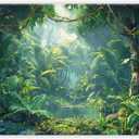 Fabric 8x6ft Jungle Forest Photography Backdrop Rainforest Tropical Natural Scenery River Background Summer Adventure Party Decorations Photo Banner Props