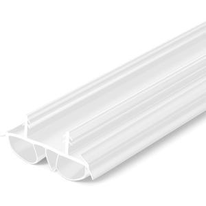 Pushglossy 1 Pcs 36" Double Bubble Kerf Door Sweep 1-3/4" Wide Vinyl Weatherstrip Seal for Exterior Doors, Energy Efficient Draft Stopper, Easy Slide in Installation, Blocks Dust/insects/noise (White)